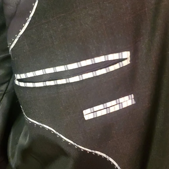 Austin Reed Gray Windowpane Wool Blazer - Picture 8 of 12